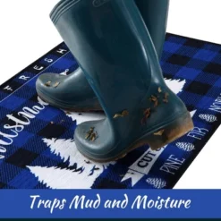 Trinity Plaid White Christmas Tree Non-Slip Decorative Doormat, 17" X 29" -Home Decoration Store GUEST 936d0967 3c1f 4c91 84c3 fe6a486f1111