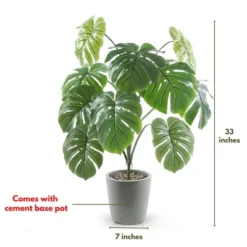 Forever Leaf 32" Artificial Monstera Plant In Cement Pot, Indoor Artificial Plant For Home Decor -Home Decoration Store GUEST 9393e616 3a2b 4d27 a7fe d5a7fc10b04a