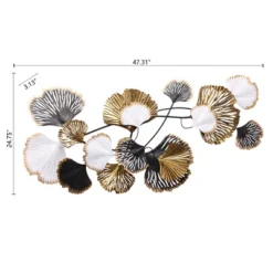 LuxenHome White, Black, And Gold Metal Ginkgo Leaves Modern Wall Decor -Home Decoration Store GUEST 94350928 784c 412d a57e 64380a73df91