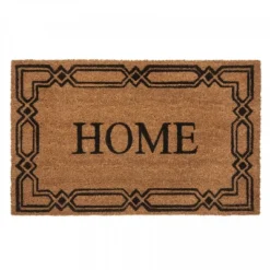 Kate Aurora Home Venetian Bordered Coir Bristled Outdoor All Season Welcome Mat - 18"x30"