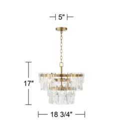 Vienna Full Spectrum Luxum Burnished Brass Chandelier 18 3/4" Wide Modern Tiered Crystal 6-Light Fixture For Dining Room House Foyer Kitchen Island -Home Decoration Store GUEST 972fa7ad 519e 4cb5 b583 4e99117a2928