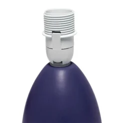 9.45" Petite Ceramic Oblong Bedside Table Desk Lamp With Matching Tapered Drum Shade Blue - Creekwood Home -Home Decoration Store GUEST 975f5d86 3e79 4507 8ae5 61da0aea5ad5