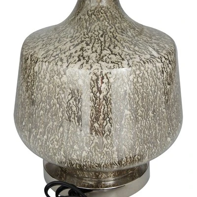 Linen Table Lamp With Faux Mercury Glass Finish Silver - Olivia & May 5 Linen Table Lamp With Faux Mercury Glass Finish Silver - Olivia & May - Image 3