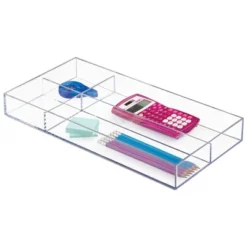 MDesign Plastic Stackable Office Divided Storage Drawer Organizer Tray - Clear -Home Decoration Store GUEST 990fae8a 8536 4b40 bb97 37dccc5c9537