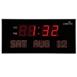Ivation Large Digital Wall Clock, LED Display With Date