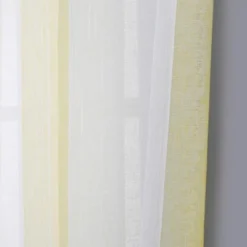 Trinity Kitchen Curtains Vertical Geometric Small Sheer Tier Stripe Set Linen Textured Rod Pocket, Set Of 2