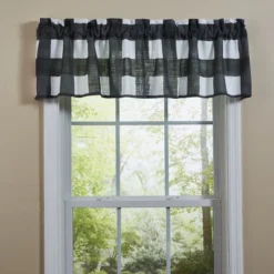 Split P Buffalo Check Watercolor Black Valance 60" X 14"