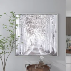 Canvas Landscape Trees Framed Wall Art With Silver Frame White - Olivia & May 34 Canvas Landscape Trees Framed Wall Art With Silver Frame White - Olivia & May -Home Decoration Store GUEST 9ccc9bf6 d2a3 444e 87f0 64e8f49a5b7f