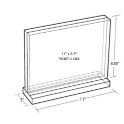 Azar Displays The Imperial Collection: Acrylic Block Frame On Acrylic Base, Horizontal 11"W X 8.5"H -Home Decoration Store GUEST 9e3b95e5 d9d5 43ba a7fe c6fcdeedaa2f