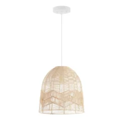 17.5" 1-Light Sofia Farmhouse Coastal Rattan LED Pendant Brown - JONATHAN Y -Home Decoration Store GUEST a1224195 337f 455f 983c aa4307069c02