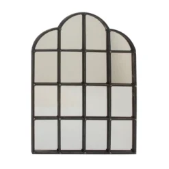 Metal Window Pane Inspired Wall Mirror With Arched Tops And Studs Black - Olivia & May -Home Decoration Store GUEST a154dcd3 d4f1 4e3d 8e0c 8fe286a7a622