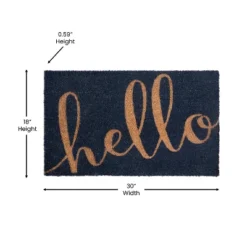 Flash Furniture Harbold 18" X 30" Indoor/Outdoor Coir Doormat With Hello Message And Non-Slip Backing -Home Decoration Store GUEST a16c5d56 c96e 4b17 a06f 565929db82bc