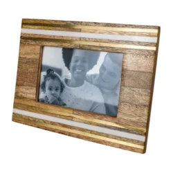 Gold Metal & White Resin Strip 4X6 Photo Frame - Foreside Home & Garden -Home Decoration Store GUEST a7ea89c4 3b85 423e b5c4 e482b32d7048