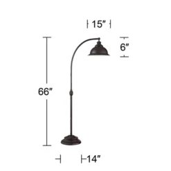 Franklin Iron Works Wyatt II Industrial Rustic Farmhouse Arc Floor Lamp 66" Tall Dark Bronze Brown Metal For Living Room Reading Bedroom Office House -Home Decoration Store GUEST a82b0152 c241 4c25 a82b c9ec72fef0d1