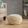 Morven Handmade Boho Fabric Pouf Cream - Christopher Knight Home -Home Decoration Store GUEST a8542ee3 b5ac 45b8 9911 aa4bdd460aff