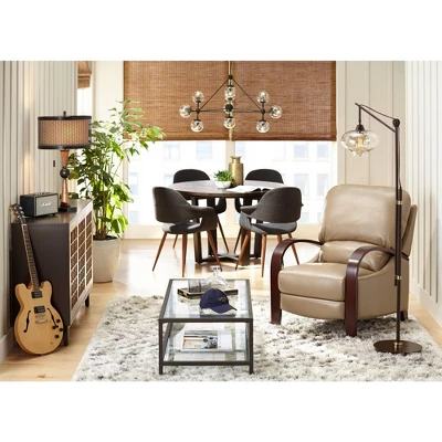 Franklin Iron Works Industrial Downbridge Floor Lamp 66" Tall Bronze Cognac Glass Dimmable LED Edison Bulb For Living Room Reading Office 10 Franklin Iron Works Industrial Downbridge Floor Lamp 66" Tall Bronze Cognac Glass Dimmable LED Edison Bulb For Living Room Reading Office - Image 8