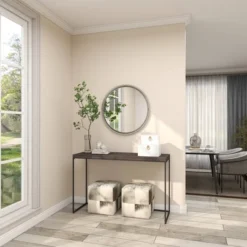 Contemporary Metal Wall Mirror Silver - Olivia & May -Home Decoration Store GUEST a9784e0a e6af 4b6a b3a3 5c981a4325a3