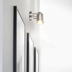 6" Spotlight Desk Or Wall Mount Accent Table Lamp (Includes LED Light Bulb) Brushed Nickel - Cresswell Lighting