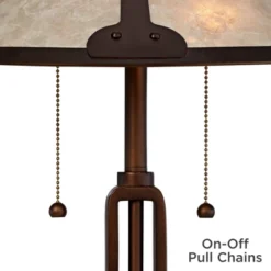 Franklin Iron Works Samuel Industrial Desk Lamp 20" High Rubbed Bronze With USB Charging Port Natural Mica Shade For Bedroom Living Room Bedside Desk -Home Decoration Store GUEST ab629bb9 af69 4967 9eff c64bd284bd4a
