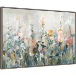 33" X 23" Rustic Garden By Danhui Nai Framed Canvas Wall Art Print - Amanti Art