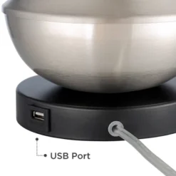 360 Lighting Simon Modern Accent Table Lamps Set Of 2 21" High Silver With USB Charging Port White Glass Dome Shade For Bedroom Living Room House Desk 12 360 Lighting Simon Modern Accent Table Lamps Set Of 2 21" High Silver With USB Charging Port White Glass Dome Shade For Bedroom Living Room House Desk -Home Decoration Store GUEST ac880428 e392 4a76 93c3 8f3613f1f037