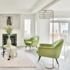 61.5" Quigley Silver Drum Shade Floor Lamp - River Of Goods -Home Decoration Store GUEST addfda99 31d6 4699 afcc f4d4886631b4