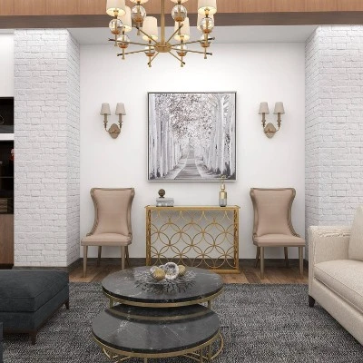 Canvas Landscape Trees Framed Wall Art With Silver Frame White - Olivia & May 13 Canvas Landscape Trees Framed Wall Art With Silver Frame White - Olivia & May - Image 11