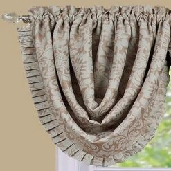 Kate Aurora Custom Rod Pocket Austrian Damask Window Valance With Pleated Trim -Home Decoration Store GUEST b00df1ec 617a 4477 9b25 ac4fdf2e42aa