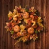 National Tree Company Artificial Autumn Wreath, Decorated With Pumpkins, Gourds, Berry Clusters, Maple Leaves, Autumn Collection, 22 In -Home Decoration Store GUEST b1500299 3b71 4f93 9bdd c45144d047b0