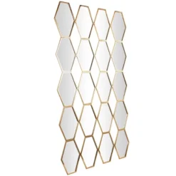 Metal Wall Mirror With Diamond And Hexagon Shaped Mirrors Gold - The Novogratz -Home Decoration Store GUEST b6bfbbbb 5e73 46ba b746 d695c0bf40c9