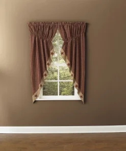 Sturbridge Patch Lined Gathered Swag - Wine