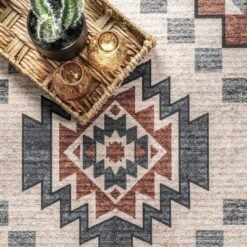 NuLOOM Leighton Machine Washable Southwestern Medallion Area Rug -Home Decoration Store GUEST b72a3610 100e 4336 b8cc 7a35c85927c4