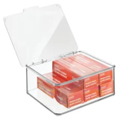 MDesign Plastic Stackable Home, Office Supplies Storage Box, 8 Pack - Clear -Home Decoration Store GUEST b7655d1c e2b3 4983 9ab6 5d0c05acd1ab