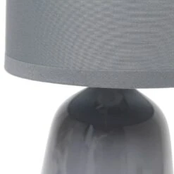10.04" Traditional Ceramic Thimble Base Bedside Table Desk Lamp With Matching Fabric Shade Gray - Simple Designs -Home Decoration Store GUEST b8b20e45 d632 4887 8a41 a782c5a37c8e