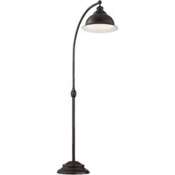 Franklin Iron Works Wyatt II Industrial Rustic Farmhouse Arc Floor Lamp 66" Tall Dark Bronze Brown Metal For Living Room Reading Bedroom Office House -Home Decoration Store GUEST b92e83af efd2 4a50 ab6b e39928a1b907