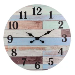 Coastal Worn Wood Wall Clock Blue/White - Stonebriar Collection -Home Decoration Store GUEST bbbfcffb 7490 48d4 a1f9 ecc859de5743