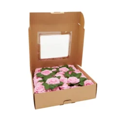 Bright Creations 60 Pack Artificial Pink Foam Roses, Faux Fake Flower Heads With Stems & Leaves For Decor & Craft, 136 Piece, 3 In -Home Decoration Store GUEST bd891bd5 7329 41f0 b8b0 8c0a3d58ffe2