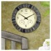 14" Outdoor / Indoor Wall Clock With Thermometer And Humidity - Faux Slate Finish - Acurite -Home Decoration Store GUEST be93ad63 e575 436a 86ec d15ffc6b615e