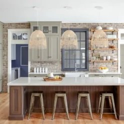 17.5" 1-Light Sofia Farmhouse Coastal Rattan LED Pendant Brown - JONATHAN Y -Home Decoration Store GUEST bf225c49 d102 4cac b4cd e46d861c7f2a