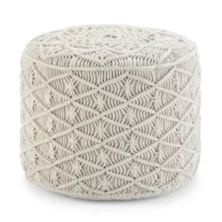 Emile Round Macrame Pouf - WyndenHall -Home Decoration Store GUEST c1dc922e 2240 443e 909d f11d670655a2