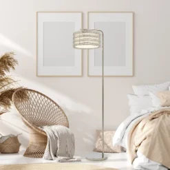 61.5" Quigley Silver Drum Shade Floor Lamp - River Of Goods -Home Decoration Store GUEST c1e115ac 6bdb 4de5 bddc 9bbd19556efd