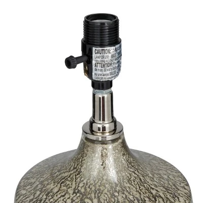 Linen Table Lamp With Faux Mercury Glass Finish Silver - Olivia & May 4 Linen Table Lamp With Faux Mercury Glass Finish Silver - Olivia & May - Image 2