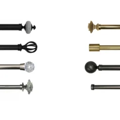 Linen Avenue Grey Stone Single And Double Window Curtain Rod Set -Home Decoration Store GUEST c4b78eac 9320 4f0a a63a 03a7c0adbf46