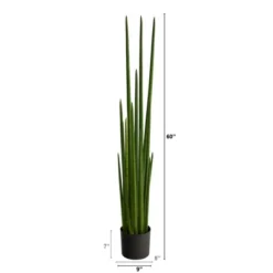 Nearly Natural 5-ft Sansevieria Snake Artificial Plant