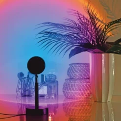 RGB Sunset Projector Light With Remote Black - West & Arrow