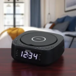 JENSEN Stereo Dual Alarm Clock With Top Loading CD/MP3 CD Player - Black -Home Decoration Store GUEST c785d47c 6dc9 4d05 b74e 4b13375611e8