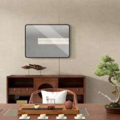 HOMCOM Aluminum Frame Wall Mounted Mirror, Decorative Rectangular Wall Mirror (Horizontal/Vertical) -Home Decoration Store GUEST cbc5114c a448 4c18 94af 0b5531588794