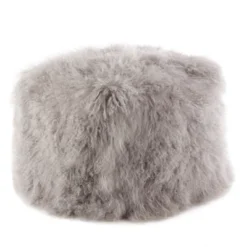 Saro Lifestyle Real Mongolian 100% Wool Lamb Fur Pouf Ottoman Square -Home Decoration Store GUEST cd8909ef b1d1 471f ab25 5bd5e1af2a54
