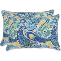 Amalia 2pc Outdoor/Indoor Throw Pillows Paisley Blue - Pillow Perfect -Home Decoration Store GUEST cec6d719 1fdf 4dc7 b923 d2762e0dbe79