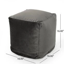 Caney Modern Velveteen Cube Pouf - Christopher Knight Home -Home Decoration Store GUEST cefcf915 755f 421b ab12 419613272388